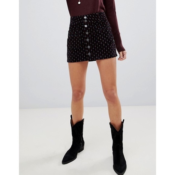 [Free People] Joanie Printed Cord Skirt - Picture 3 of 15